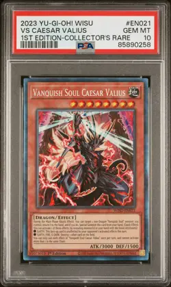 YUGIOH 1ST WISU-EN021 VANQUISH SOUL CAESAR VALIUS CR PSA 10 GEM MINT #85890258 - Image 1