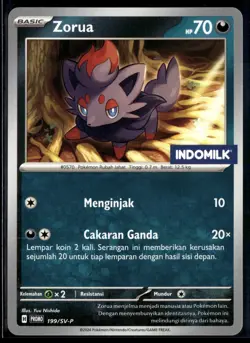 Zorua 199/SV-P Indomilk Indo Milk Indonesia Promo Indonesian Pokemon Card (LP - Image 1