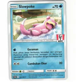 KFC Slowpoke 183/SM-P Indonesia Indonesian Chaki Kids Promo Pokemon Card (LP) - Image 1
