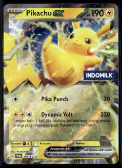 Pikachu ex 195/SV-P Indomilk Indo Milk Indonesia Promo Indonesian Pokemon Card - Image 1