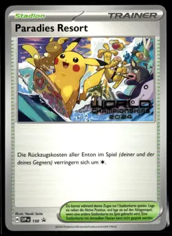 German Paradise Resort 2024 SV-P Worlds Promo Pokemon Card (LP) - Image 1