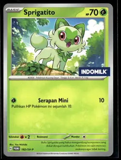 Sprigatito 192/SV-P Indomilk Indo Milk Indonesia Promo Indonesian Pokemon Card - Image 1