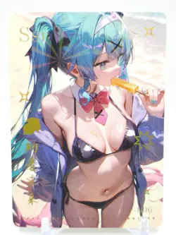 Hmph Hum 3 - Anime Waifu SSR Trading Card - Hatsune Miku - Image 1