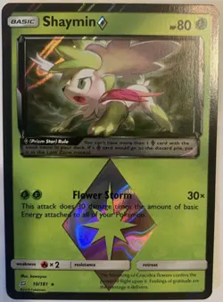 Shaymin Prism Star Holographic Pokemon Card Fermi Bubbles Grading A- - Image 2