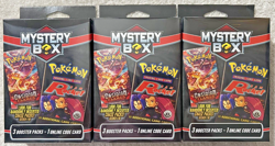 3x POKEMON MYSTERY BOX 3 BOOSTER PACKS + ONLINE CODE CARD CHASE PACKS 1:10 NEW - Image 1