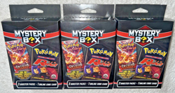 3x POKEMON MYSTERY BOX 3 BOOSTER PACKS + ONLINE CODE CARD CHASE PACKS 1:10 NEW - Image 2