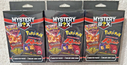 3x POKEMON MYSTERY BOX 3 BOOSTER PACKS + ONLINE CODE CARD CHASE PACKS 1:10 NEW - Image 3