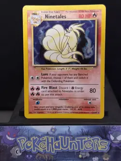 Pokemon Card Ninetales 12/102 Rare Holo Base Set WOTC BLACK FLAME ERROR - Image 1