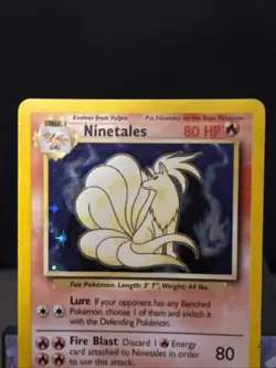 Pokemon Card Ninetales 12/102 Rare Holo Base Set WOTC BLACK FLAME ERROR - Image 2