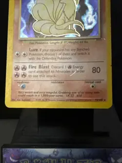 Pokemon Card Ninetales 12/102 Rare Holo Base Set WOTC BLACK FLAME ERROR - Image 3