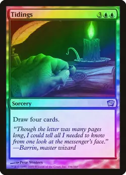 Tidings FOIL 9th Edition HEAVILY PLD Blue Uncommon MAGIC GATHERING CARD ABUGames - Image 1