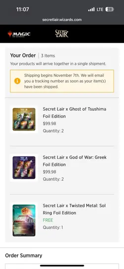 🔥 MTG Secret Lair Playstation Foil PRESALE Ghost of Tsushima CONFIRMED🔥 - Image 2