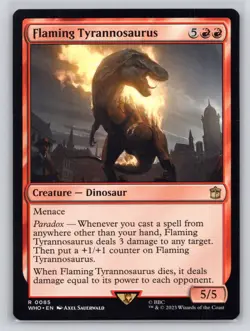 MTG Flaming Tyrannosaurus R Universes Beyond: Doctor Who 85 NM - Image 1