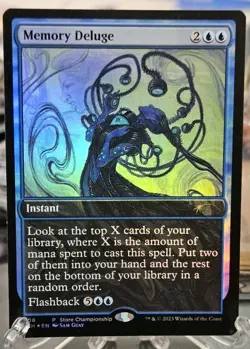 Memory Deluge (Store Championship) FOIL PROMO NM Blue Rare MAGIC CARD ABUGames - Image 1