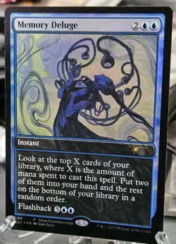 Memory Deluge (Store Championship) FOIL PROMO NM Blue Rare MAGIC CARD ABUGames - Image 3