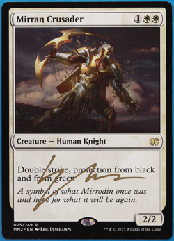 Mirran Crusader Modern Masters 2015 NM White Rare SIGNED CARD (504864) ABUGames - Image 1