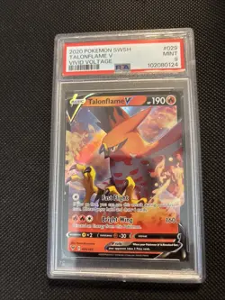 PSA 9 MINT Talonflame V 029/185 HOLO RARE Vivid Voltage Pokemon Card - Image 1