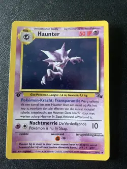 Haunter 6/62 Fossil Holo DUTCH 1st Edition Pokemon NM Free Ship - Image 1