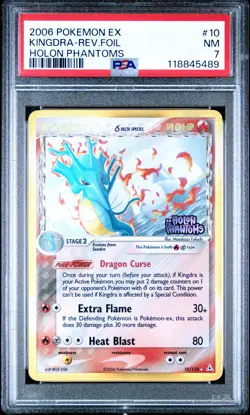 2006 POKEMON EX HOLON PHANTOMS #10 KINGDRA-REVERSE FOIL PSA 7 - Image 1