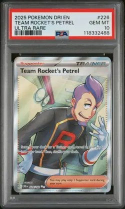 2025 POKEMON DRI EN-DESTINED RIVALS ULTRA RARE #226 TEAM ROCKET'S PETREL PSA 10 - Image 1
