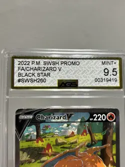 Pokemon SWSH Black Star Promo Charizard V SWSH260 AGS Mint+ 9.5 Full Holo 2022 - Image 2