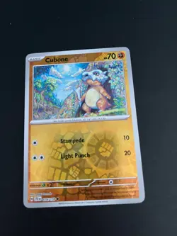 Pokemon TCG Cubone Scarlet Violet Journey Together 076/159 Reverse Holo TCG - Image 1