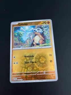 Pokemon TCG Cubone Scarlet Violet Journey Together 076/159 Reverse Holo TCG - Image 2