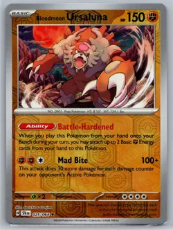 NM Bloodmoon Ursaluna 025/064 Reverse Holo Shrouded Fable Pokemon 2024 - Image 1
