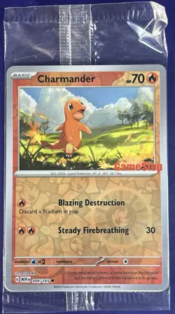 Sealed Charmander Gamestop Promo 004/165 Reverse Holo Pokemon 151 Misprint - Image 1