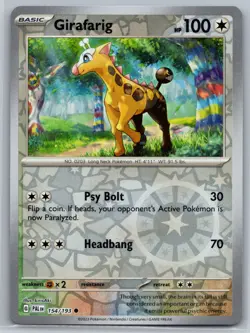 NM Girafarig 154/193 Reverse Holo Paldea Evolved Pokemon 2023 - Image 1