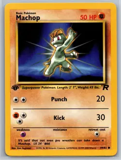 NM Machop 59/82 1st Edition Team Rocket Pokemon 2000 - Image 1