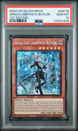 2024 Yu-Gi-Oh Arias the Labyrinth Butler MP24-EN116 Prismatic PSA 10 (Aug 25) - Image 1