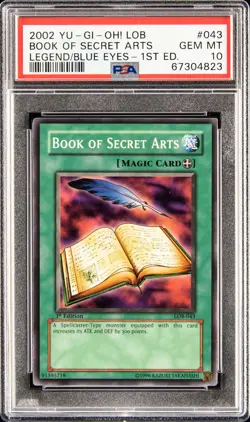 2002 YU-GI-OH! LOB-LEGEND OF BLUE EYES WHITE DRAGON BOOK OF SECRET ARTS PSA 10 - Image 1