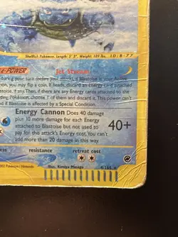 Pokemon Card- Blastoise-Expedition-Holo-4/165-Rare-NoCrystal-ENG-Poor - Image 5
