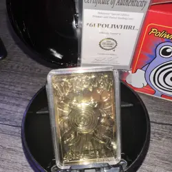 Pokemon POLIWHIRL 23K Gold Plated Trading Card 1999 Burger King Promo - Image 2