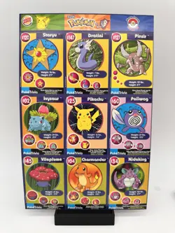 POKEMON 1ST MOVIE CARDS 1999 BURGER KING #13 MASTER TRAINER SET UNCUT SHEET - Image 1