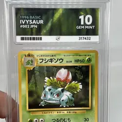 Pokemon Japanese Pocket Monsters Base Set Card #2 Ivysaur Ace Gem Mint 10 - Image 3