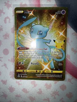 Pokemon Mew Holo Rare TCG Gold Card Celebrations 25th Anniversary 025/025 - Image 1
