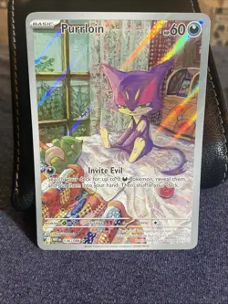 Pokemon TCG Full Art English Holo Card Purrloin #136/086 SV White Flare - Image 1