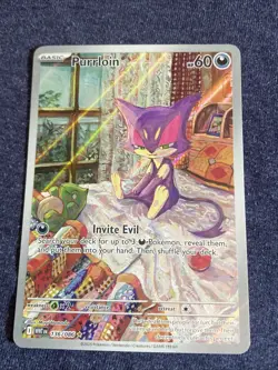 Pokemon TCG Full Art English Holo Card Purrloin #136/086 SV White Flare - Image 3