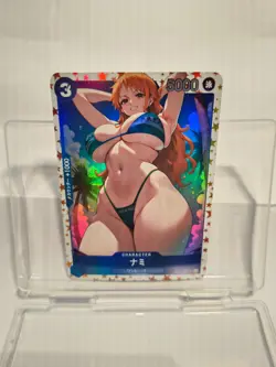Nami Custom *One Piece TCG Style* Holo Card Sexy Waifu TCG - Image 1