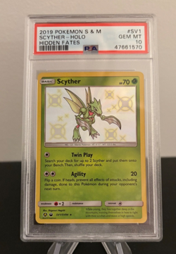 Pokemon 2019 PSA 10 Scyther Shiny Vault Hidden Fates Card SV1/SV94 - Image 1