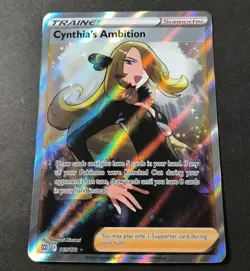 Pokemon Brilliant Stars Cynthia's Ambition Full Art Holo Trainer Card 169/172 NM - Image 1