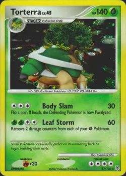 Torterra 17/130 Holo Holo Rare Diamond and Pearl Pokemon Card LP - Image 1