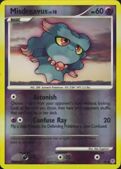 Misdreavus 91/130 Reverse Holo Diamond and Pearl Pokemon Card LP - Image 1