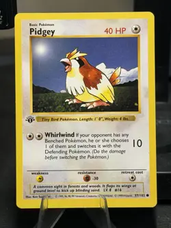 Pokemon Card - Pidgey Base Set (Shadowless) 57/102 1st Edition - Image 1