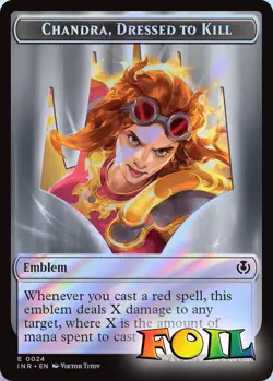 Human / Emblem Chandra, Dressed to Kill 2-Sided Token 14 / 24 MTG INR NP Foil - Image 2