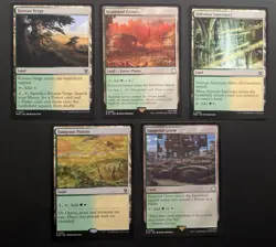 MTG Magic Set of 5 Selesnya Dual Lands Commander Deck Staples Green White Mana - Image 1