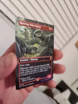 Magic the Gathering NM Hunting Velociraptor (Borderless) Jurassic World - Image 2