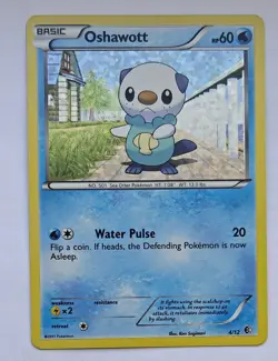 2011 OSHAWOTT 4/12 McDonald's Holo Promo Pokemon Card DMG - Image 1